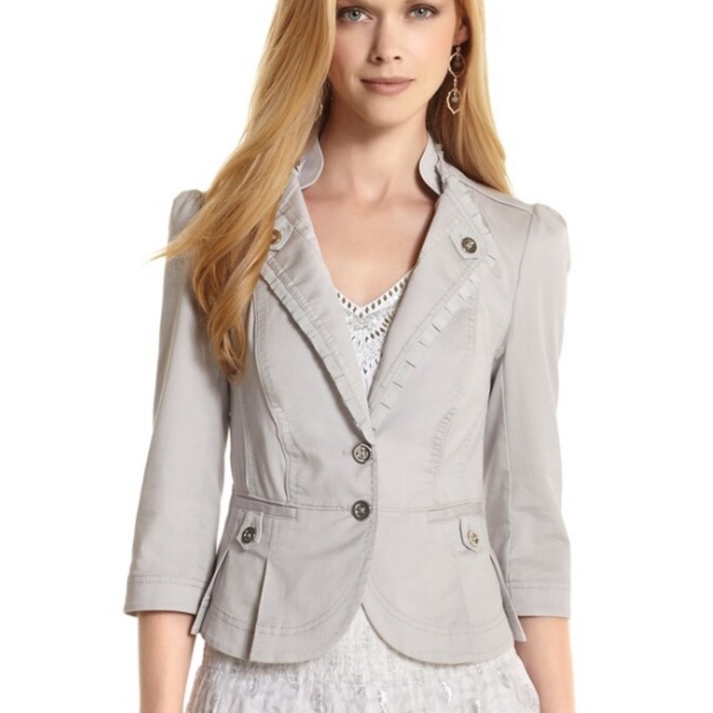 White House Black Market Ribbon Pleated Jacket 10